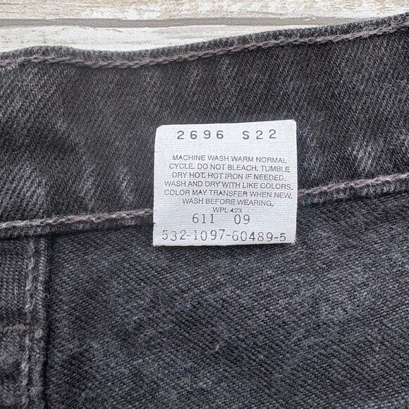 VTG 90s Levi’s 550 Jeans 16 Reg Black Denim Relaxed Tapered Mom USA Made 33 x 32 - Picture 8 of 12